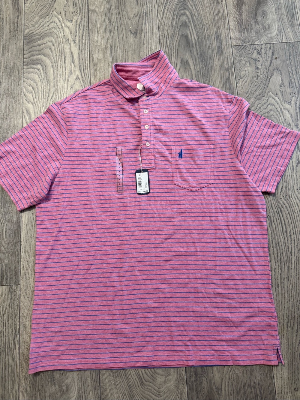 Johnnie-O Hangin' Out Ryan Polo Shirt - Size Large - Rosewater